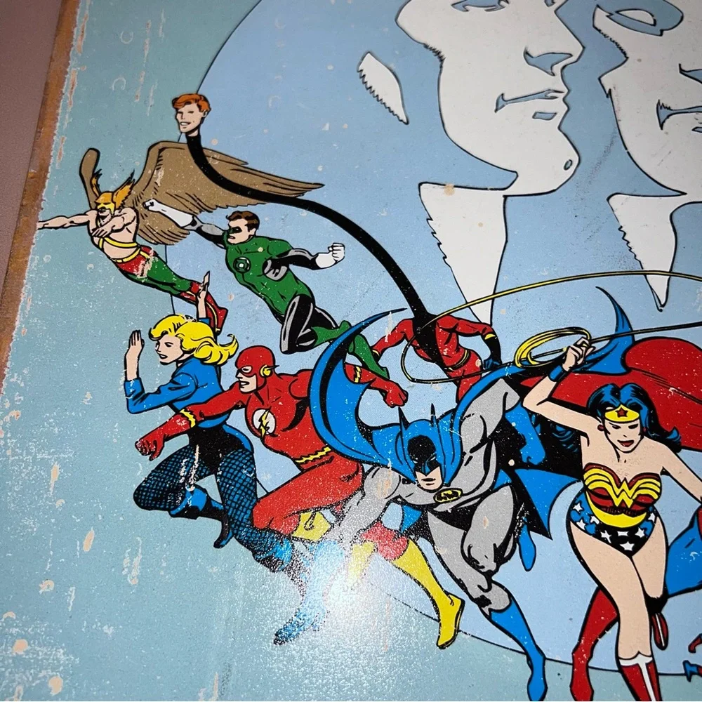 Justice League Retro HOME/GARAGE TIN SIGN Vintage‎ Hero DC Comics 12.5x16